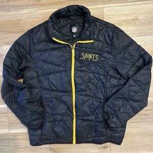 NFL Saints Black and Yellow Puffer Jacket